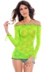 Fluorescent Green Lace Top